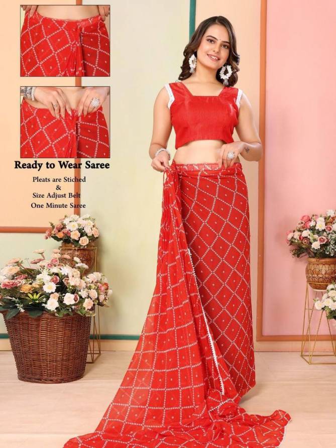 SF 745 Printed Georgette Readymade Sarees Wholesale Price In Surat